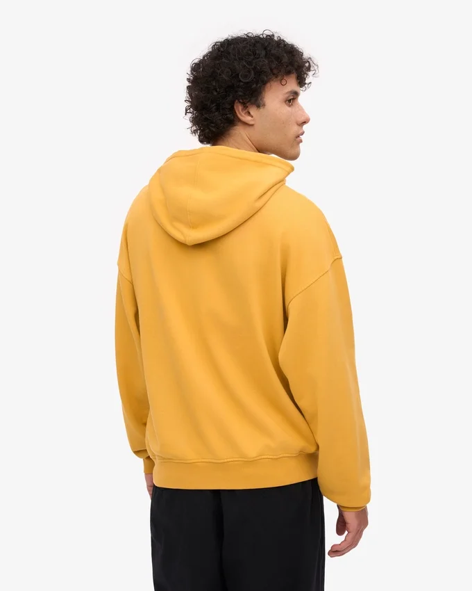 Sweat à capuche oversize en coton bio - Jaune brûlé