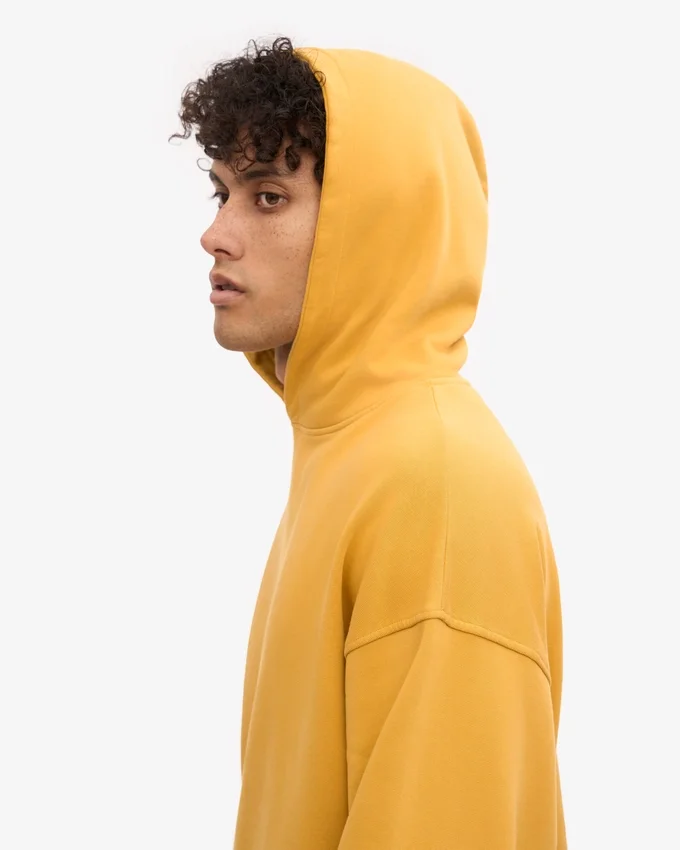 Sweat à capuche oversize en coton bio - Jaune brûlé