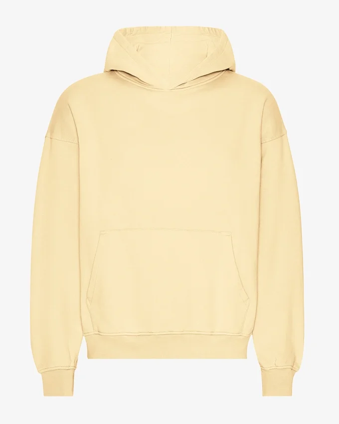 Sweat à capuche oversize en coton bio - Jaune pâle