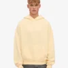 Sweat à capuche oversize en coton bio - Jaune pâle