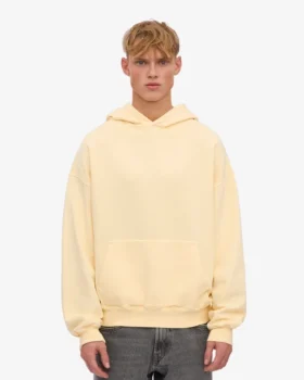 Sweat à capuche oversize en coton bio – Jaune pâle