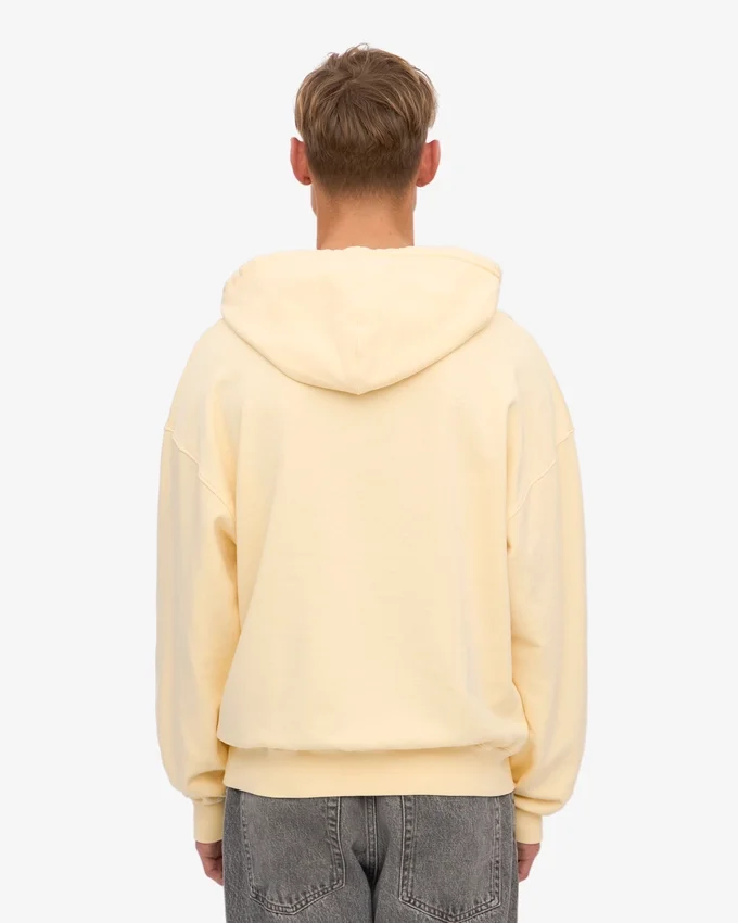 Sweat à capuche oversize en coton bio - Jaune pâle
