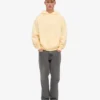 Sweat à capuche oversize en coton bio - Jaune pâle