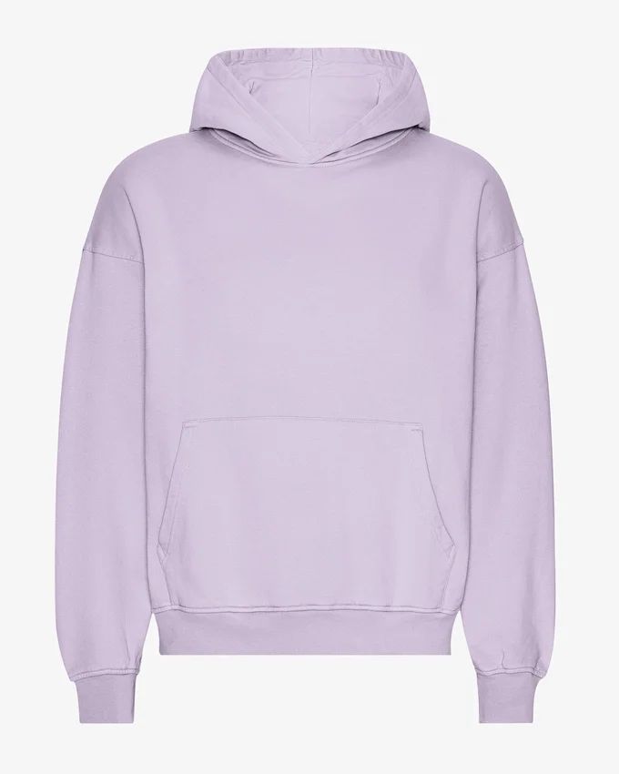 Sweat à capuche oversize en coton bio - Lavande pâle