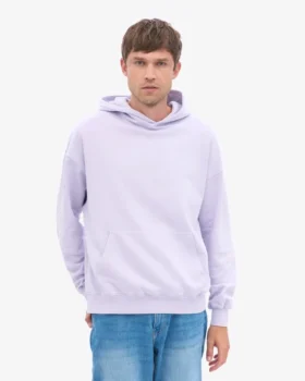 Sweat à capuche oversize en coton bio – Lavande pâle
