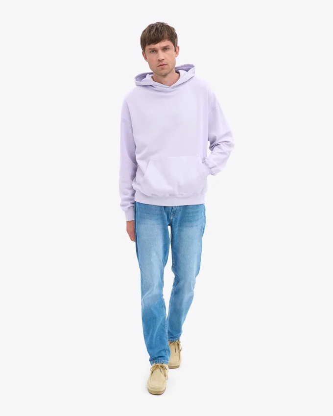 Sweat à capuche oversize en coton bio - Lavande pâle