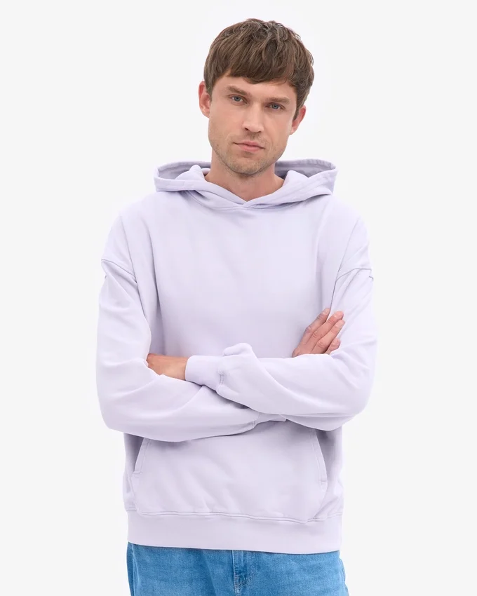 Sweat à capuche oversize en coton bio - Lavande pâle