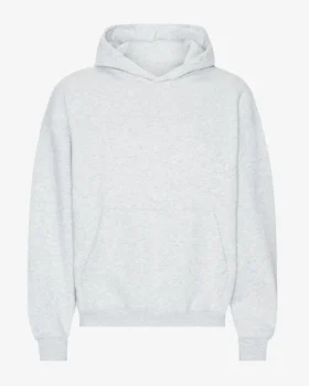 Sweat à capuche oversize en coton bio - Mélange neige