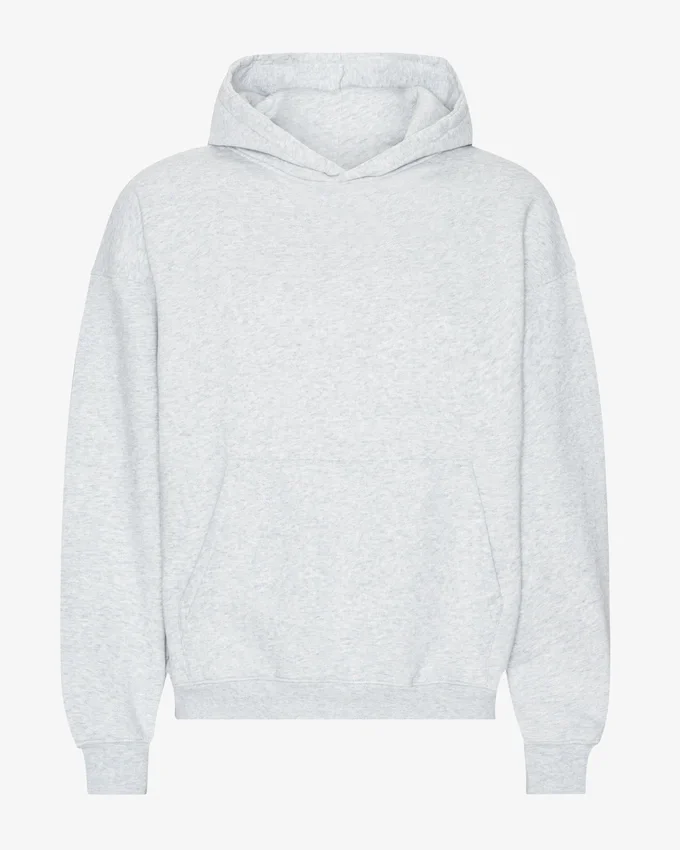 Sweat à capuche oversize en coton bio - Mélange neige