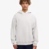 Sweat à capuche oversize en coton bio - Mélange neige