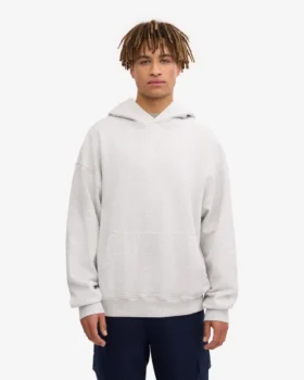 Sweat à capuche oversize en coton bio – Mélange neige