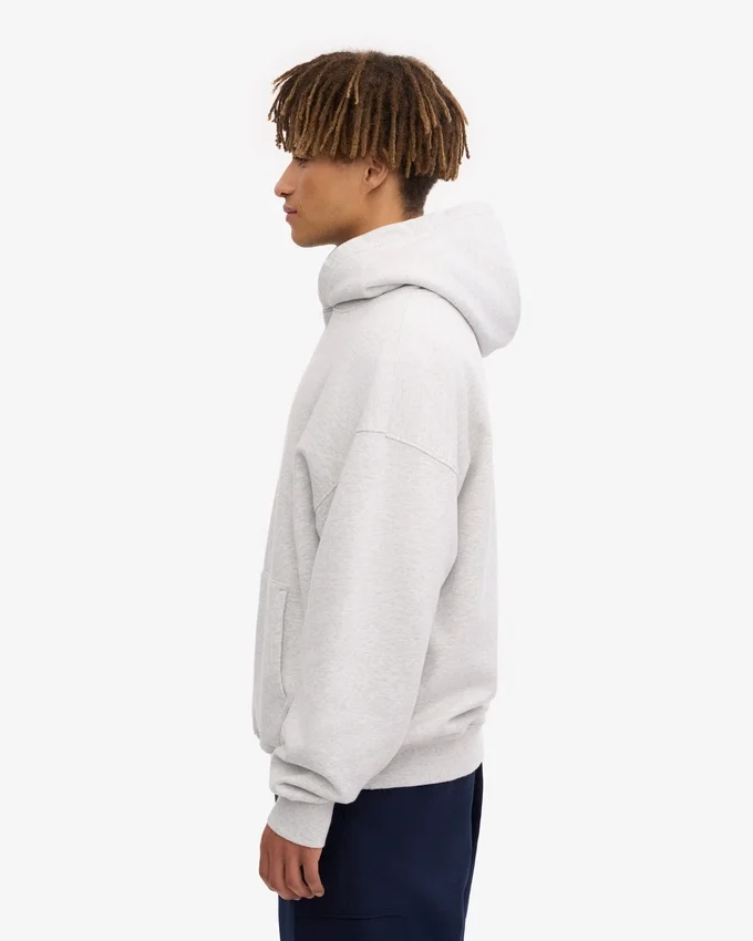 Sweat à capuche oversize en coton bio - Mélange neige