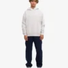 Sweat à capuche oversize en coton bio - Mélange neige