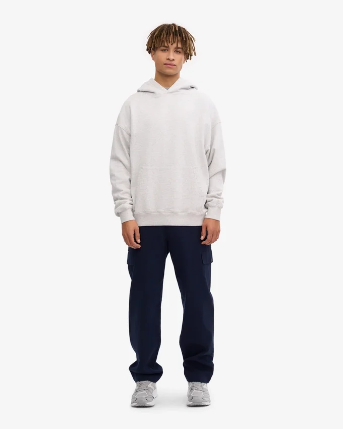 Sweat à capuche oversize en coton bio - Mélange neige