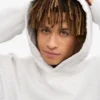 Sweat à capuche oversize en coton bio - Mélange neige