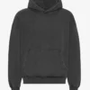 Sweat à capuche oversize en coton bio - Noir délavé