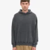 Sweat à capuche oversize en coton bio - Noir délavé