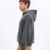 Sweat à capuche oversize en coton bio - Noir délavé