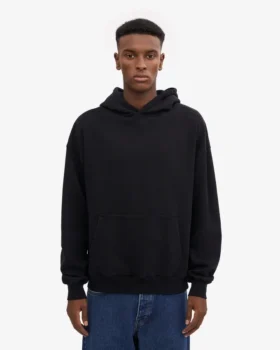 Sweat à capuche oversize en coton bio – Noir intense