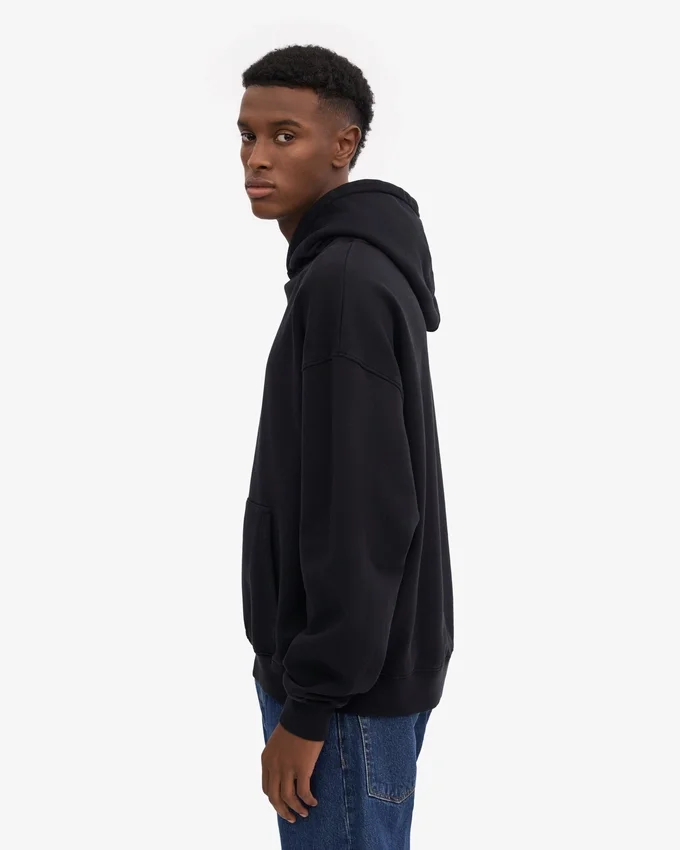 Sweat à capuche oversize en coton bio - Noir intense