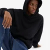 Sweat à capuche oversize en coton bio - Noir intense