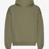 Sweat à capuche oversize en coton bio - Olive poussiéreux