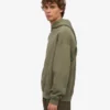 Sweat à capuche oversize en coton bio - Olive poussiéreux