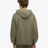 Sweat à capuche oversize en coton bio - Olive poussiéreux