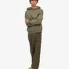 Sweat à capuche oversize en coton bio - Olive poussiéreux