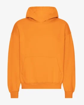 Sweat à capuche oversize en coton bio - Orange soleil