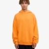 Sweat à capuche oversize en coton bio - Orange soleil
