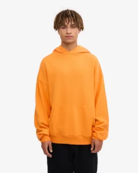 Sweat à capuche oversize en coton bio – Orange soleil