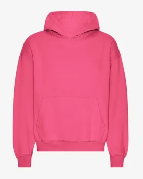 Sweat à capuche oversize en coton bio - Rose bubble-gum