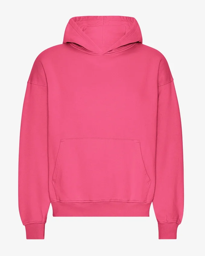 Sweat à capuche oversize en coton bio - Rose bubble-gum