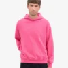 Sweat à capuche oversize en coton bio - Rose bubble-gum