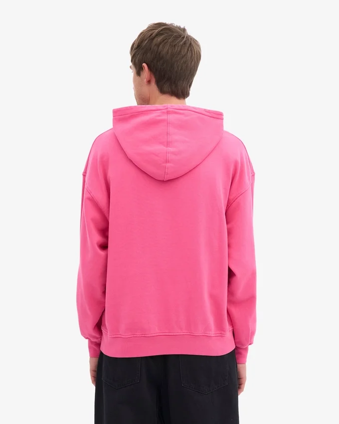 Sweat à capuche oversize en coton bio - Rose bubble-gum