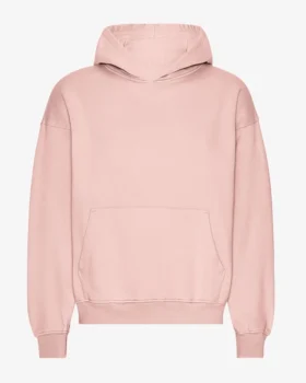 Sweat à capuche oversize en coton bio - Rose délavé