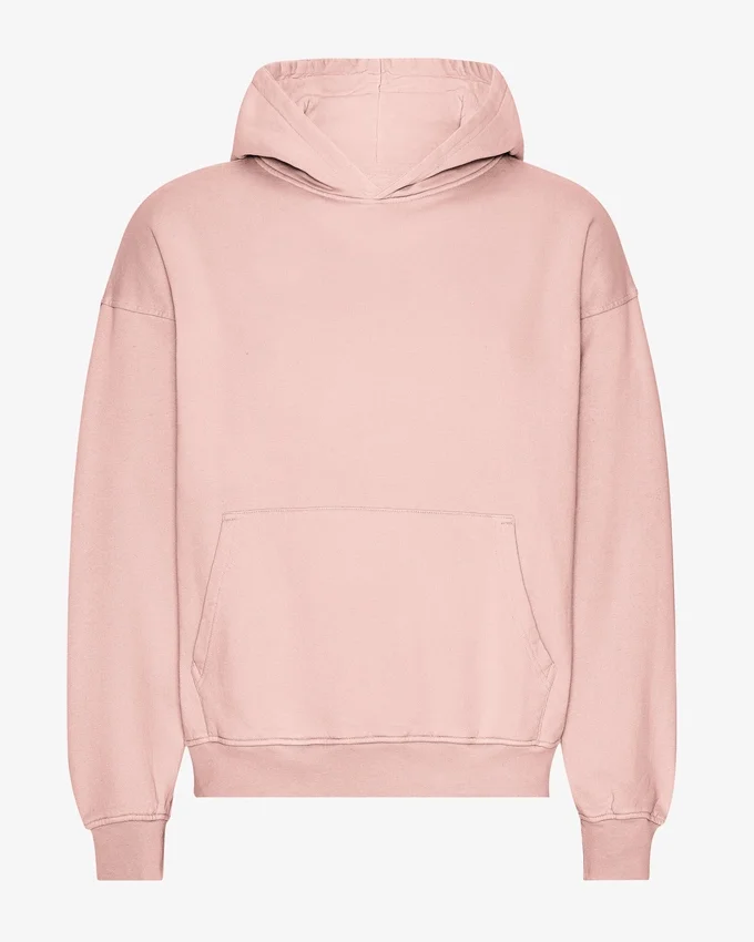 Sweat à capuche oversize en coton bio - Rose délavé