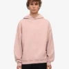 Sweat à capuche oversize en coton bio - Rose délavé