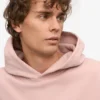 Sweat à capuche oversize en coton bio - Rose délavé