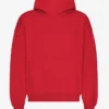 Sweat à capuche oversize en coton bio - Rouge écarlate