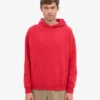 Sweat à capuche oversize en coton bio - Rouge écarlate