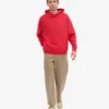 Sweat à capuche oversize en coton bio - Rouge écarlate