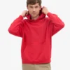 Sweat à capuche oversize en coton bio - Rouge écarlate