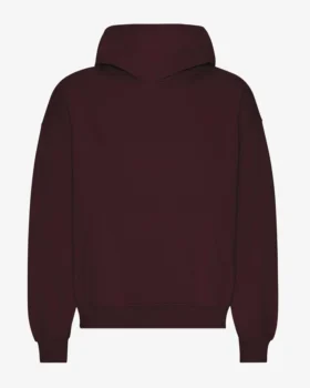 Sweat à capuche oversize en coton bio - Rouge sang de bœuf