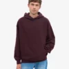 Sweat à capuche oversize en coton bio - Rouge sang de bœuf