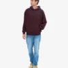 Sweat à capuche oversize en coton bio - Rouge sang de bœuf