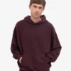Sweat à capuche oversize en coton bio - Rouge sang de bœuf