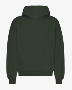 Sweat à capuche oversize en coton bio - Vert chasseur