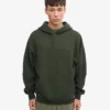 Sweat à capuche oversize en coton bio - Vert chasseur